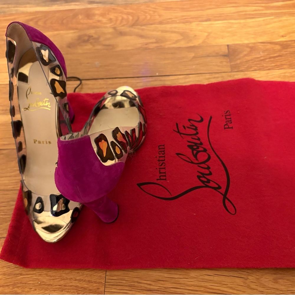 Louis Vuitton Purple and Gold Heels